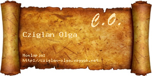 Cziglan Olga névjegykártya